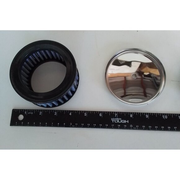 Chrome Air Cleaner Filter Filter 4" x 2" assembly for carburetor W/ 2 5/8" 2 5/1 - Picture 6 of 9